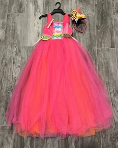 NWT Sz 7-8 CANDY PRINCESS Pink Costume Tulle Dress Headband Hat 7 8 NEW Lollipop - Picture 1 of 4