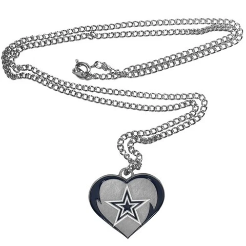 Dallas Cowboys NFL Silver Heart Team Pendant Necklace Cover