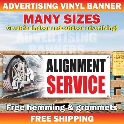 SERVICIO DE ALINEACIÓN Publicidad Banner Vinilo Letrero Auto Reparación Mecánico Garaje Taller Foto 1 de 4