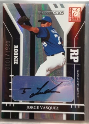 2004 Donruss Elite Extra Edition Jorge Vasquez autographed rookie card /1000 - Image 1 of 2