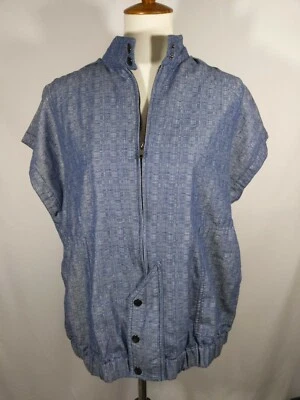DEREK LAM Cambray Indigo Chaqueta con Capucha Sin Mangas Chaleco Con Bolsillos Talla M Foto 1 de 4