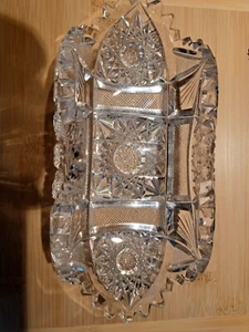 VTG American Brilliant Cut Glass Sweet Little Olive Or Spoon Dish - Picture 1 of 7