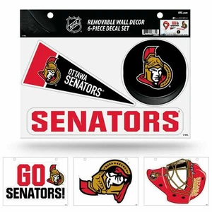 JUEGO DE 6 CALCOMANÍAS PREMIUM DECORACIÓN PARED DESMONTABLE OTTAWA SENATORS - Imagen 1 de 1