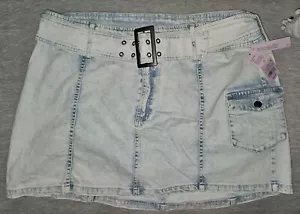 Minigonna donna in denim con cintura Wild Fable lavaggio medio 17 nuova con etichetta - Foto 1 di 5