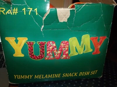 Yummy Colorful Melamine Snack 5 Dish Set # RA 171 Open Box - Image 1 of 3