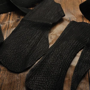 250/500g Black Shark hide Skin Leather Hides Pelt Bags Wallet Handmade Materials - Picture 1 of 9