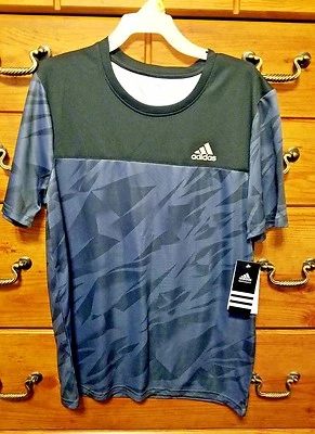 Adidas Boys black & blue shirt Size  L14/16, NWT retail $25 - Image 1 of 4