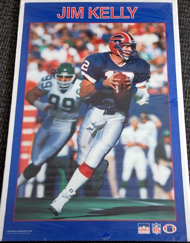 Rare JIM KELLY Buffalo Bills 1987 Original Starline Solid-Border NFL POSTER Cover