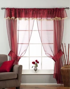 MRN-Stabtasche transparenter Gewebevorhang mit Perlen Volant mit Raffhalter-Stück - Bild 1 von 19