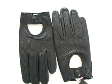 RIPARO Touch Screen Perforated Summer Driving Gloves Vented Size 8 Black Leather