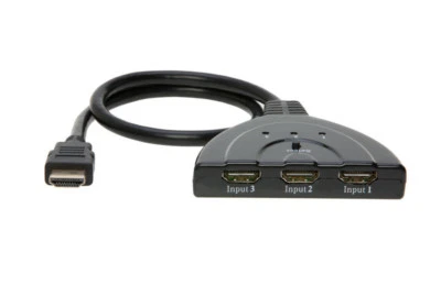 3x1 3 Ports HDMI Switch Switcher Splitter Adapter for TV Monitor 3 Inputs 1 Out - Image 1 of 2