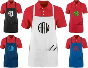 Custom Monogrammed Apron w/ YOUR INITIALS Tavern Size (20" x 24") monogram gift - Picture 1 of 9