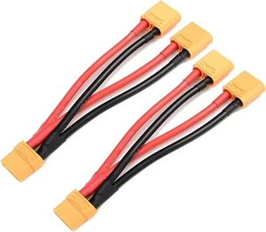 2pc XT90 1-Female to 2-Male Plug Parallel LiPo Battery Connector Cable Y-Splitr - Picture 1 of 4