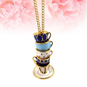 Emaille Glasierte Halskette Mode Anhänger Schmuck Emaille Tee Tasse Anhänger - Bild 1 von 11
