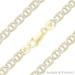 Tobillo de cadena chapado en oro amarillo 14 K marina/eslabón marino de 6,3 mm - Imagen 1 de 1