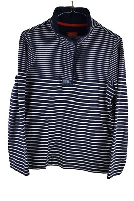 Joules Cowdray Womans Button Up Pullover Jumper Cotton Striped Size 12 - Image 1 of 4