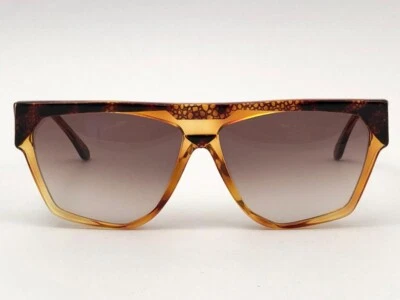 GAFAS DE SOL VINTAGE LAURA BIAGIOTTI MÁSCARA DE DOS TONOS MARRÓN TIGRE 1980 ITALIA Foto 1 de 4