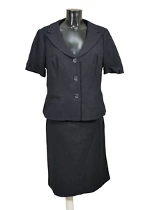 Rena Lange Damen  Kostüm 40-42 DE / Schwarz mit Muster Luxus Pur   ( S 8555 R ) - Picture 1 of 4