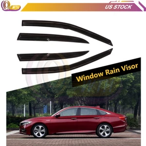 Tinted Rear Roof Window Visor Vent Rain Shade For 2003-2007 Honda Accord Black - Picture 1 of 12