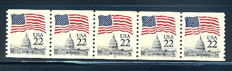 USA PNC SC# 2115a FLAG 22c. WATER ACTIVATED MNH PL# 17 NARROW TAG - Image 1 of 1
