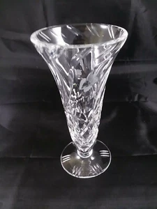 German Cut Crystal Vase 6.5" H 3.5" D Heavy Wall - Picture 1 of 6