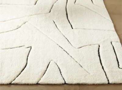 Berber shag ivory Neutral Decorative Accents Designer Rugs bedroom Vintage Area - Image 1 of 4