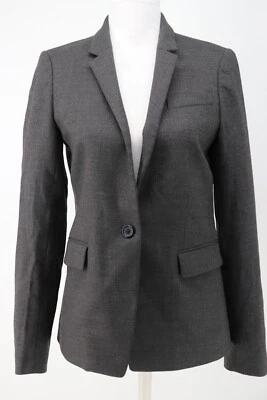 J. Crew Blazer Womens 6 Gray Wool Stretch Single Button Jacket Career Classic - Image 1 of 4