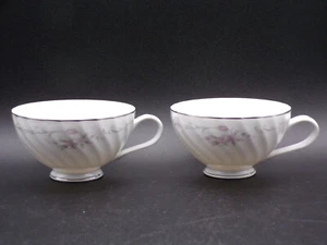 2 Rare Gold Standard Porcelain Footed Cups "Pink Rose" GST 1 Designer Swirl C25 - Picture 1 of 7