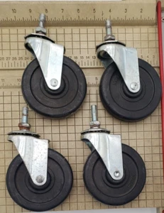 Qty 4, 100x25 Swivel Thread Stem Caster Wheels 4" x 1" No Brakes CH - Picture 1 of 2
