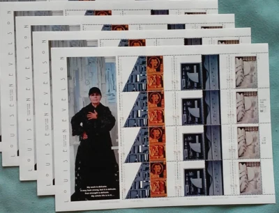 Four Sheets x 20 = 80 of Sculptor LOUISE NEVELSON 33¢ US Stamps USA # 3379-3383 - Image 1 of 4