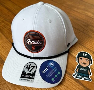 NEW 47' BRAND SAN FRANCISCO GIANTS WHITE TRUCKER SNAPBACK LOGO HAT CAP MESH MLB - Picture 1 of 4