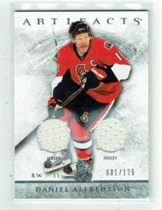 12-13 UD Upper Deck Artifacts  Daniel Alfredsson  /125  Dual Jerseys  HOF