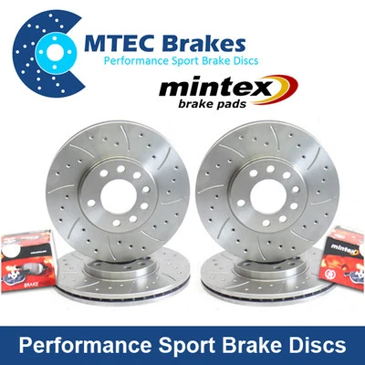 Civic Type R EP3 01-05 Front Rear Drilled Grooved MTEC Brake Discs & Mintex Pads - Image 1 of 4