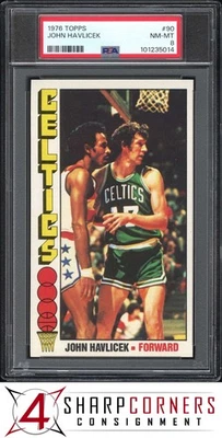 John Havlicek Celtics Hof 1976 Topps #90 PSA 8 Foto 1 de 3