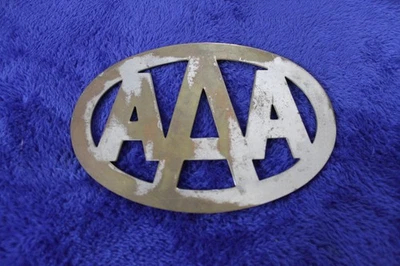 Large Vintage Metal AAA Grille Badge Bumper Topper Sign Emblem - Image 1 of 4