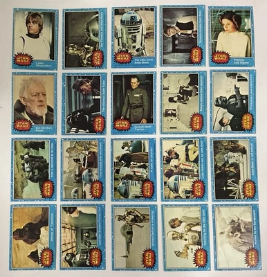 1977 Topps Star Wars SERIES 1 Complete 66 Card Blue Set Plus 11 Stickers EX COND - Image 1 of 4