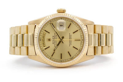Rolex Day-Date President 18238 Double Quick 18k Yellow Gold Champagne Dial 36mm - Image 1 of 4