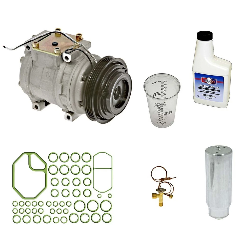 Omega AC Compressor w/ A/C Repair Kit For Acura Integra Honda Civic del Sol - Image 1 of 1