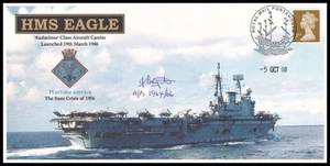 Cubierta de portaaviones HMS Eagle clase Audacious firmada por AB JOHN BRYANT - Imagen 1 de 4