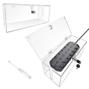 Cable Management Box with Lock,Acrylic,Cable Organizer Box & Power Strip Cove... - Picture 1 of 6
