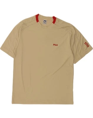 FILA Mens T-Shirt Top IT 50 Medium Beige Polyester AY10 - Image 1 of 3