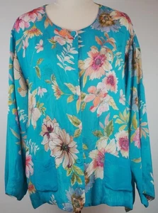 Johnny Was Multicoloured Floral Blouse Jacket Size M Model C461198-1 Rayon TV722 - Picture 1 of 6