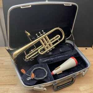 CONN - Vintage Brass Cornet Director with/ Conn Case - No. K30069 - UNTESTED - Picture 1 of 24