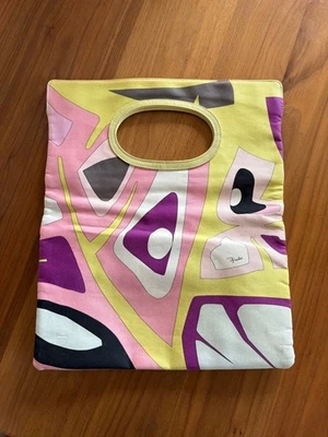 Emilio Pucci Clutch Bag Tote Yellow Pink Multi - Image 1 of 4