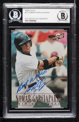 BAS 1996 Fleer Excel Nomar Garciaparra #12 BGS Authentic Auto - Image 1 of 2