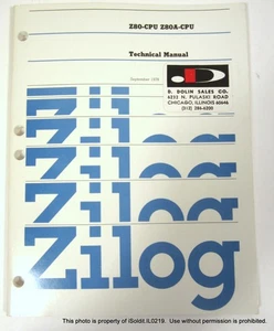 Vintage 1978 Zilog Z80-CPU Z80A-CPU Technical Manual 75 pages - Picture 1 of 6