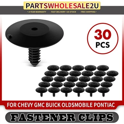 30Pcs 7.94mm Nylon Hood Insulation Retainers Clips Single Head for Chevy Buick - Image 1 of 4