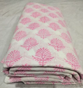 Tela de algodón de madera con estampado de bloques a mano por yarda para vestido artículo hecho a mano - Imagen 1 de 10