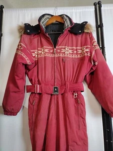 Traje de esquí/nieve Bogner Christiania vintage con cuello de piel talla 10 - Imagen 1 de 16