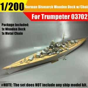 1/200 German Bismarck Battleship Wooden Deck w/Metal Chain for Trumpeter 03702 - Picture 1 of 4